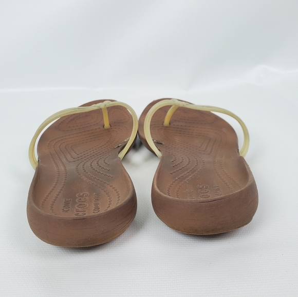 CROCS Lightweight Comfortable Thong Sandals Sz 7 - Picture 4 of 10